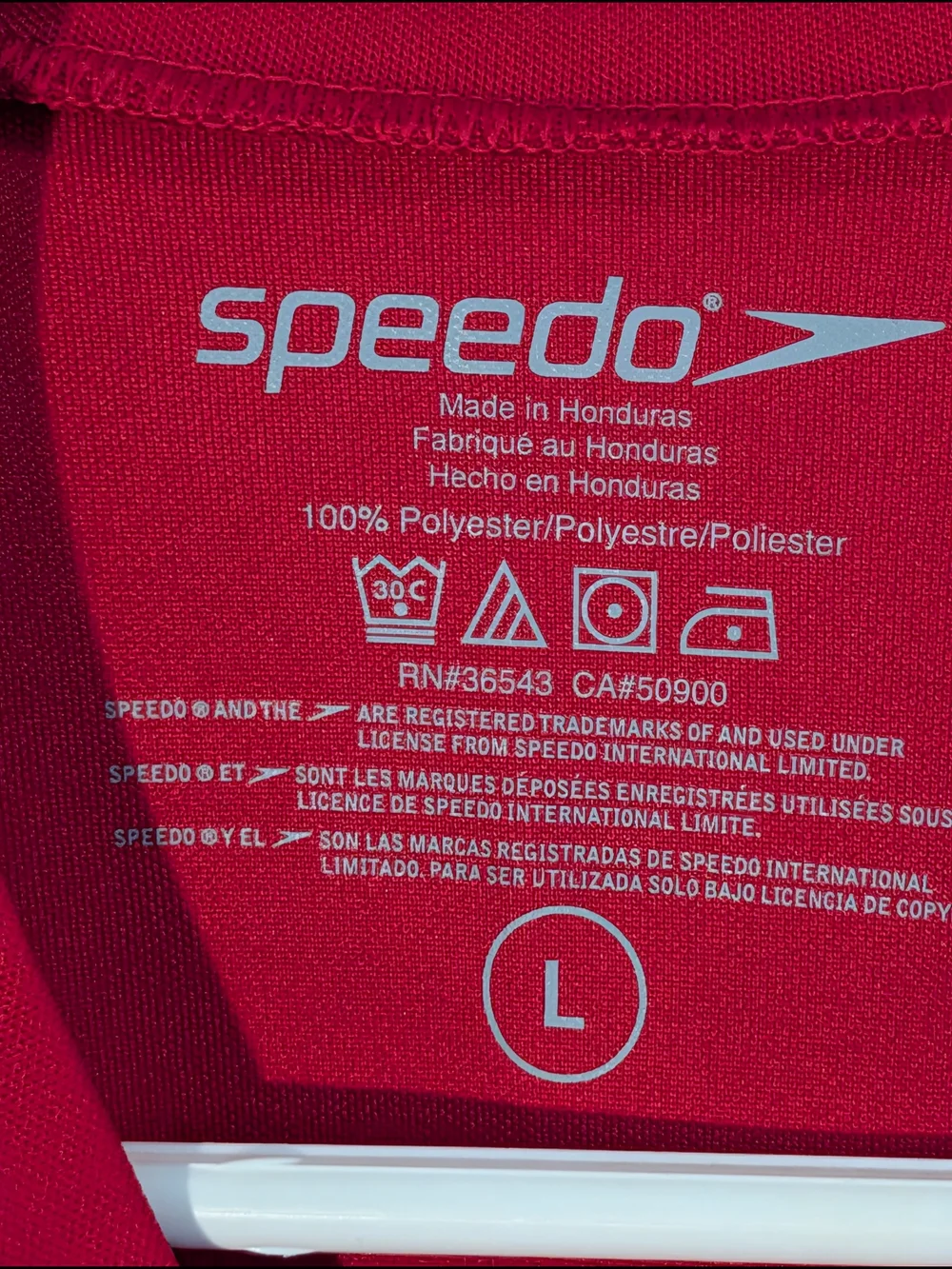 Speedo Men's Red & Black Performance Short Sleeve Shirt